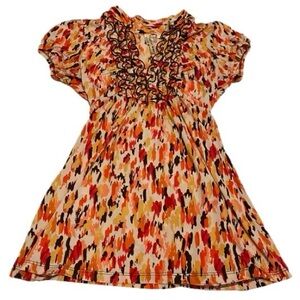 Heart Soul Women’s Medium Multicolor Abstract Print Short Sleeve Blouse